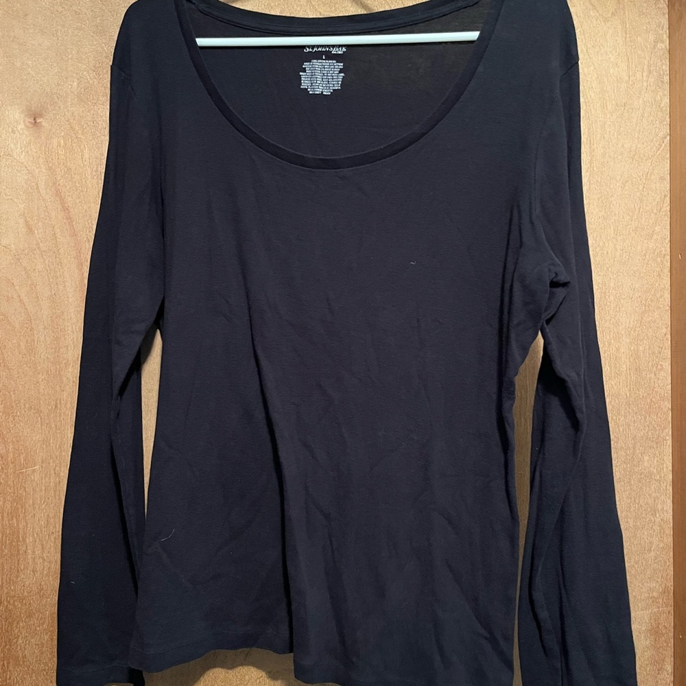 St. John's Bay Midnight Blue Long Sleeve Tee
